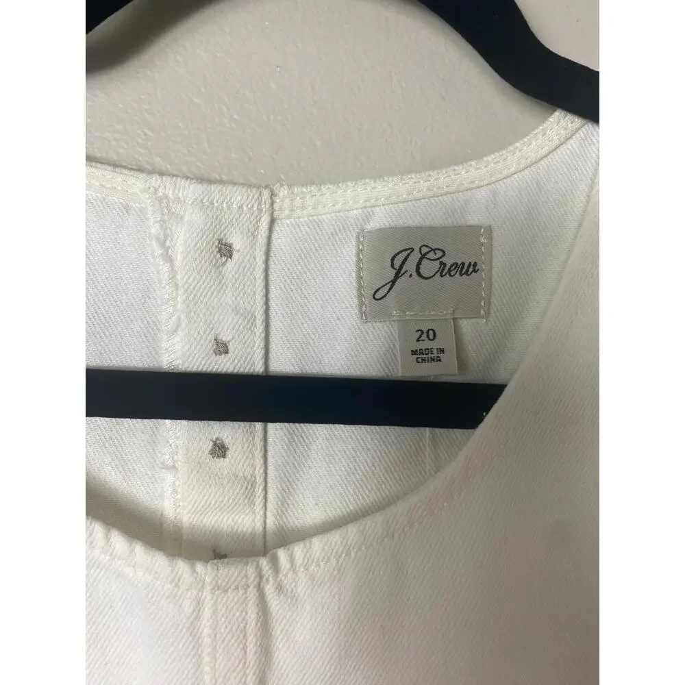 NWT J. CREW DRESS 20 WHITE DENIM COASTAL RESORT VACATION MINIMALIST CASUAL